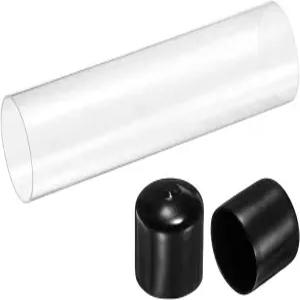 uxcell 투명 경질 아크릴 파이프 46mm 1.81인치 ID x OD 8인치 원형 폴리카보네이트 튜브 플라스틱 배관