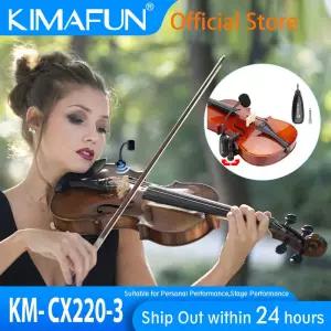 바이올린마이크 현악기 KIMAFUN 바이올린 마이크 무선 24G 픽업 악기 클립형 수신기 송신기