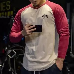 [다잇템] 남성 라글란 운동 일상 롱슬리브 코튼 트랙수트 티셔츠