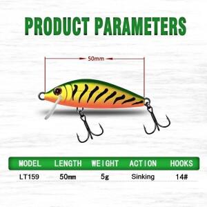 싱킹 미노우 카운트다운 엘리트 CDE55 50mm 5g 낚시 루어 인공 워블러 하드베이트 스트림 크랭크베이트 배
