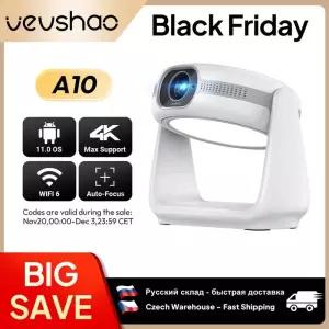 빔프로젝터 Vevshao 스마트 안드로이드 110 1080P 프로젝터 5G 와이파이 램프 휴대용 4K HD 비디오 홈시어