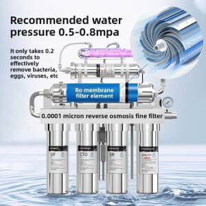 8단계 600G 스테인리스 스틸 정수기 직수형 RO 역삼투압 주방 수도꼭지 UV 필터