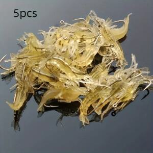 510/20pcs 민물 바닷물용 Goture 새우 미끼, 날카로운 후크와 비드가 있는 빛나는 세트