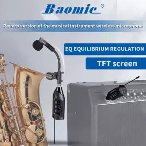 색소폰핀마이크 Baomic TR-15 TR15 악기 색소폰 전용 무선 마이크 리버브 6 EQ 평형