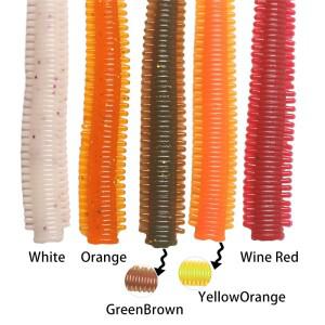 10Pcs 80mm 시뮬레이션 모래 누에 낚시 미끼 바다 지렁이 플로트 거짓 TPR 붉은 벌레