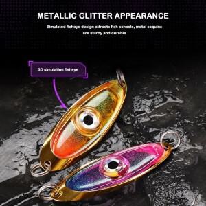 베이스 스푼 LED 루어 라이트 물고기 유인 깊은 바다 수중 플래시 램프 형광 눈 모양 낚시 오징어 야간