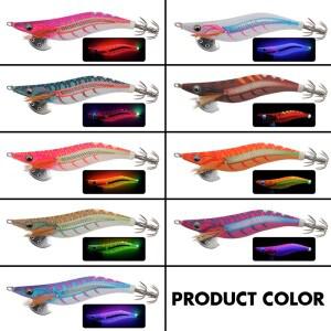 오리지널 야마시타 우드 쉬림프 EGI-OH 라이브 라이트닝 시리즈 UV 반사 오징어 훅 바다 낚시 지그 3.5