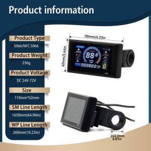 전기 자전거 JN-NFC S966 디스플레이 자기 카드 유도 일치 SM/방수 연결 플러그 JN 컨트롤러와 호환 가능