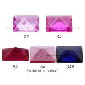 보석 제작을 위한 직사각형 컷 합성 레드 커런덤 실험실에서 재배한 루비 사파이어