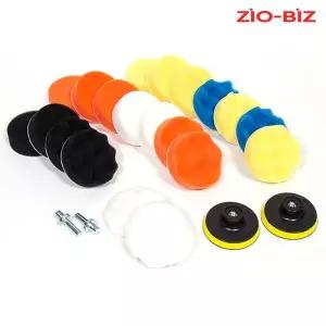 [지오비즈]광택패드 24종 세트/전동드릴용 폼패드 컴파운드 폴리싱 글레이즈 양모패드 흡집 유막 제거 용품