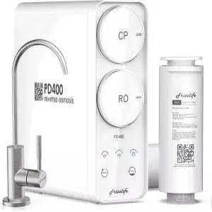 프리즈라이프 역삼투압 시스템 - 탱크리스 400 GPD 음용수 여과 싱크 RO 필터 하에서의 퀵 트위스트 1.5 1