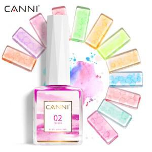 CANNI 매니큐어용 블룸 대리석 수채화 잉크, 공기 건조 확산 효과, 래커 블라섬 네일 젤 바니시, 24 색, 9