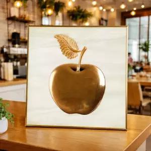 꾸미아트 골드프레임 400x400 사과입체 풍수인테리어 그림액자