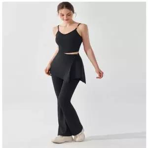 요가 레깅스+스커트 세트 운동 하이웨스트 팬츠 치마 가리개