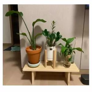 원목 화분 정리대 중형 실내 선반 거실 장식장 디스플레이 스탠드