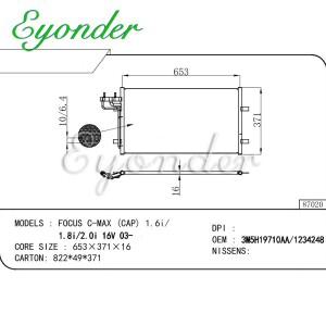FORD FOCUS C-MAX용 에어컨 콘덴서 1335552 1516838 5M5H19710AA