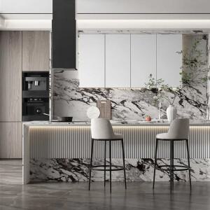 라미네이트 원목 모듈식 주방 찬장 세트 가구 광택 마감 모던 화이트 맞춤 이탈리아 스마트 캐비닛