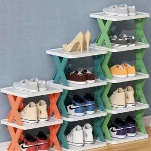 신발정리대 3단 조립식 간이형 좁은현관 수납 선반
