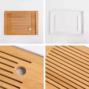 차 도구 트레이 다기 세트 차받침 찻잔 거치대 대나무 차판