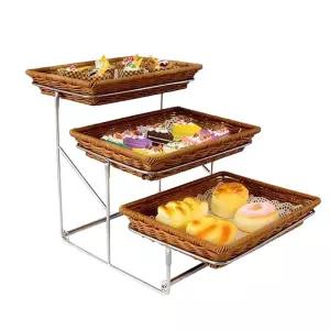 뷔페 디스플레이 스탠드 레스토랑 스낵 호텔 2단 접시 빵 3단 디저트 돔