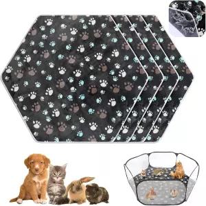 프리바운 4개 47개 기니피그 플레이펜 패드 방수 육각 매트 재사용 가능한 강아지 라이너 소형 동물 토끼