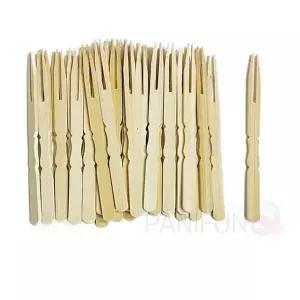 대나무 일회용 미니포크 40개 세트 과일포크 티포크 디저트