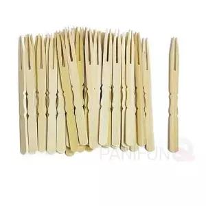 대나무 일회용 미니포크 40개 세트 과일포크 티포크 디저트