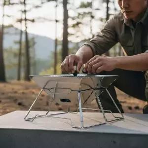 [콩심팥심]휴대용 폴딩 캠핑 화로대 1인용 미니 바베큐 그릴 조립식