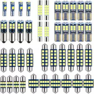 EBAIFUN 42팩 화이트 12V DE3175 6418 6411 T10 2825 BA9S 64111 T5 74 6612F 6615F 31mm LED 전구 키트
