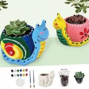 [콩심팥심]화분 장난감 캐릭터 꾸미기 가드닝 달팽이 어린이 식물키우기