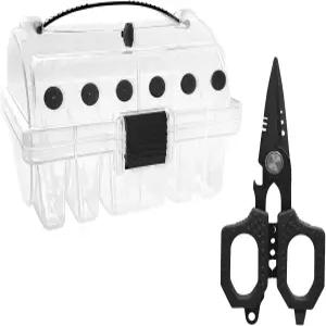 아벤틱 클리어 낚싯줄 정리함 내장 커터 및 실리콘 구멍 6C/8C 낚시줄 관리용 투명 엉킴 프리 스풀 보관함