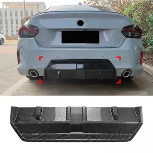 BMW 2 시리즈 G42 M 스포츠 쿠페 22-23 블랙 리어 범퍼 디퓨저 립 스플리터 바