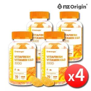 엔젯오리진 비타프레쉬 비타민 C&D 3000 70꾸미 x 4병 어린이 키즈 유아 청소년 구미 젤리 비타민CD 귤젤리