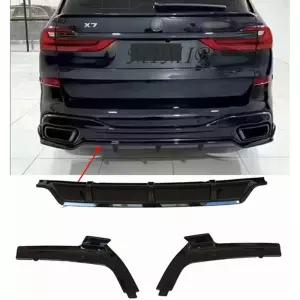 BMW G07 X7 M 스포츠 리어 디퓨저 카본 룩 글로스 블랙 스플리터 19-24 호환