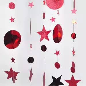 크리스마스 별 달 가랜드 레드 가렌드 산타 성당장식 파티용품 겨울장식소품 장식소품