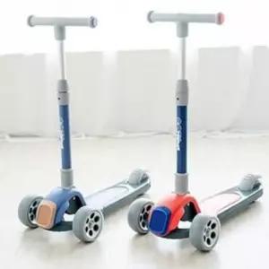 원터치 접이식 LED 3단 스쿠터 블루 유아킥보드