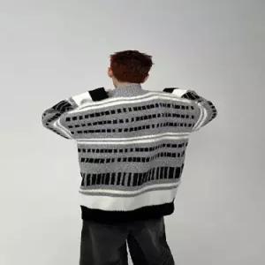 남성용 니트 빈티지 봄 가을 집업 트렌드 지퍼 하이넥 스웨터 카디건 톱 CH3