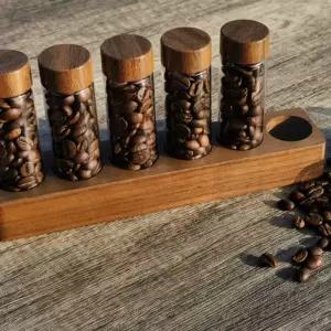 원두 유리보관용기 소분 콩정리 밀폐 밀봉 베이스 소형 저당통 차