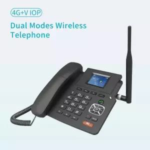 벽걸이전화기 4G 데스크탑 듀얼 모드 무선 전화 VOIP 2 SIP 계정 WIFI SIM 카드안테나 LCD 화면 자동 응답