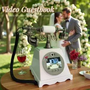 벽걸이전화기 빈티지 비디오 전화 방명록 결혼식 음성 녹음기 손님 오디오 메시지 저장 청각 메모리 기념품