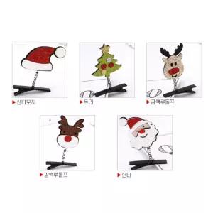 유치원 크리마스 스프링 머리핀 2p 2개 파티장식 키즈카페 파티모자 성탄절선물 산타