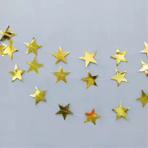 골드 별 커튼 가렌드 스타 벽장식 2개 장식소품 성탄절 산타클로스 성탄절파티 백화점