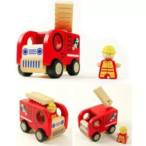 아이들이 좋아하는 소방차 경찰차 유치원장난감 원목블럭 놀이용품