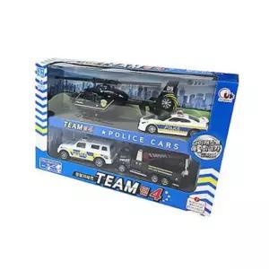 메탈 미니카 경찰차 헬기 견인차 4종세트 5세완구 아기자동차장난감