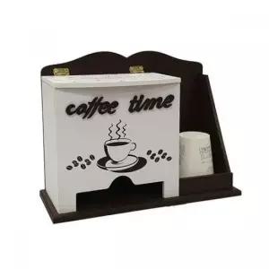 [SBD] 수납함 커피 보관함 정리용 컵 커피타임 브라운