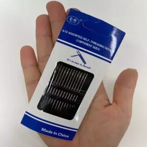 바늘 12개입 구멍바늘 실끼우기쉬운바늘 실 의류부자재 재봉용품 소잉