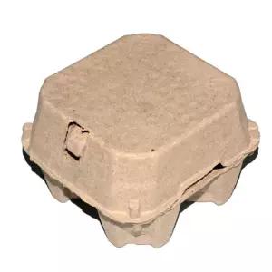 황색 4구 휴대용 밀폐형 종이계란판 계란케이스 휴대용계란케이스