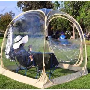 접이식 낚시 휴대용 투명 원터치 투명텐트 텐트 소형 블루