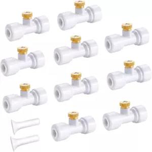 HOMENOTE 실외 냉각 시스템용 황동 미스트 노즐 10팩 미스터 교체 티 및 1/4인치 튜브용 플러그 파티오