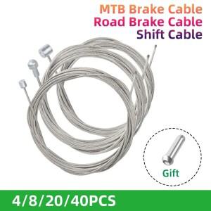 [호환품]4/8/20pcs 2M MTB 자전거 브레이크 라인 속도 고정 기어 시프터 케이블 세트 도로 용 코어 내부 와